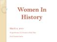 Women In History PowerPoint PPT Presentation
