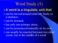Word Study (1) PowerPoint PPT Presentation