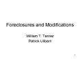 Foreclosures and Modifications PowerPoint PPT Presentation