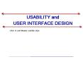 USABILITY and USER INTERFACE DESIGN PowerPoint PPT Presentation