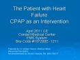 The Patient with Heart Failure CPAP as an Intervention PowerPoint PPT Presentation