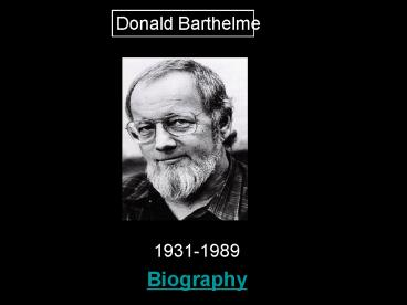 Donald Barthelme
