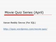 Movie Quiz Series (April)