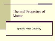 Thermal Properties of Matter