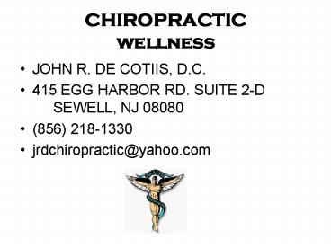 CHIROPRACTIC wellness