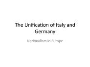 The Unification of Italy and Germany
