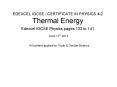 EDEXCEL IGCSE / CERTIFICATE IN PHYSICS 4-2 Thermal Energy PowerPoint PPT Presentation