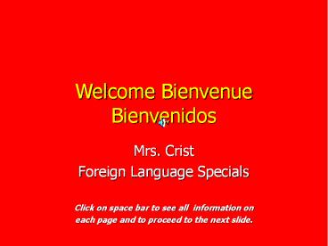 Welcome Bienvenue Bienvenidos