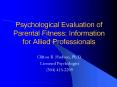 Psychological Evaluation of Parental Fitness: Information for Allied Professionals PowerPoint PPT Presentation
