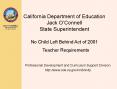 NCLB Teacher Requirements - Improving Teacher Quality (CA Dept of Education) PowerPoint PPT Presentation