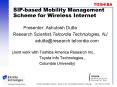 SIP-based Mobility Management Scheme for Wireless Internet PowerPoint PPT Presentation