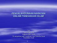PENYALAHGUNAAN NARKOBA DALAM PANDANGAN ISLAM
