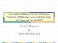 Investigation of Mechanical and Tribological Properties of Materials in Micro and Nano Scale with Nano-Indenter and SPM PowerPoint PPT Presentation