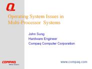 Operating System Issues in Multi-Processor Systems