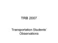 TRB 2007 PowerPoint PPT Presentation