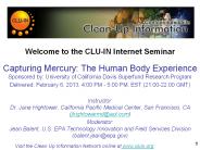 Welcome to the CLU-IN Internet Seminar