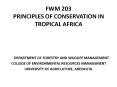 FWM 203 PRINCIPLES OF CONSERVATION IN TROPICAL AFRICA PowerPoint PPT Presentation