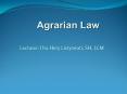 Agrarian Law PowerPoint PPT Presentation