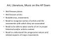 Art, Literature, Music on the AP Exam PowerPoint PPT Presentation