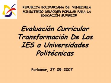 REPUBLICA BOLIVARIANA DE VENEZUELA