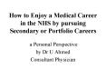 How to Enjoy a Medical Career in the NHS by pursuing Secondary or Portfolio Careers PowerPoint PPT Presentation