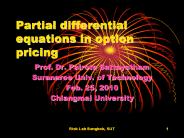 Partial differential equations in option pricing