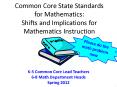 Common Core State Standards for Mathematics: Shifts and Implications for Mathematics Instruction PowerPoint PPT Presentation