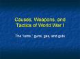 Causes, Weapons, and Tactics of World War I PowerPoint PPT Presentation