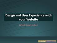 Design and User Experience with your Website