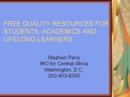 FREE QUALITY RESOURCES FOR STUDENTS, ACADEMICS AND LIFELONG LEARNERS
