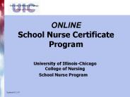 ONLINE School Nurse Certificate Program