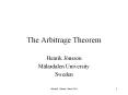The Arbitrage Theorem PowerPoint PPT Presentation