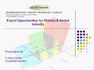 Export Opportunities for Pharma