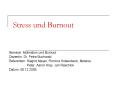 Stress und Burnout PowerPoint PPT Presentation