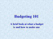 Budgeting 101