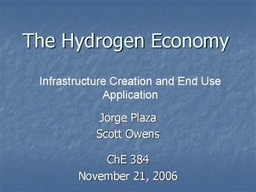 The Hydrogen Economy
