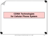 CDMA Technologies for Cellular Phone System