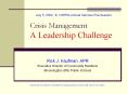 Crisis Management A Leadership Challenge PowerPoint PPT Presentation
