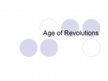 Age of Revolutions