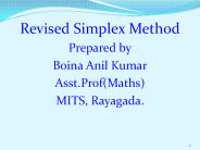 Simplex Method- Revise part-1
