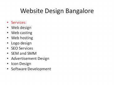 Website Design Bangalore, India@ 08065327766