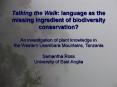 Talking the Walk: language as the missing ingredient of biodiversity conservation? PowerPoint PPT Presentation