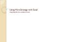 Using MicroStrategy with Excel PowerPoint PPT Presentation