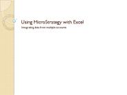 Using MicroStrategy with Excel