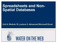 Spreadsheets and Non-Spatial Databases