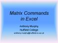 Matrix Commands in Excel PowerPoint PPT Presentation