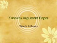 Farewell Argument Paper