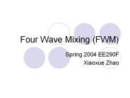 Four Wave Mixing (FWM)