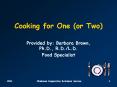 Cooking for One (or Two) PowerPoint PPT Presentation