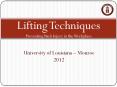 Lifting Techniques Preventing Back Injury in the Workplace PowerPoint PPT Presentation